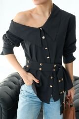 BEBE YAKA KEMERLİ GÖMLEK