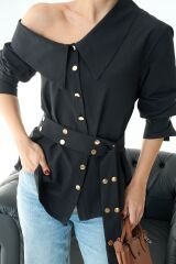 BEBE YAKA KEMERLİ GÖMLEK